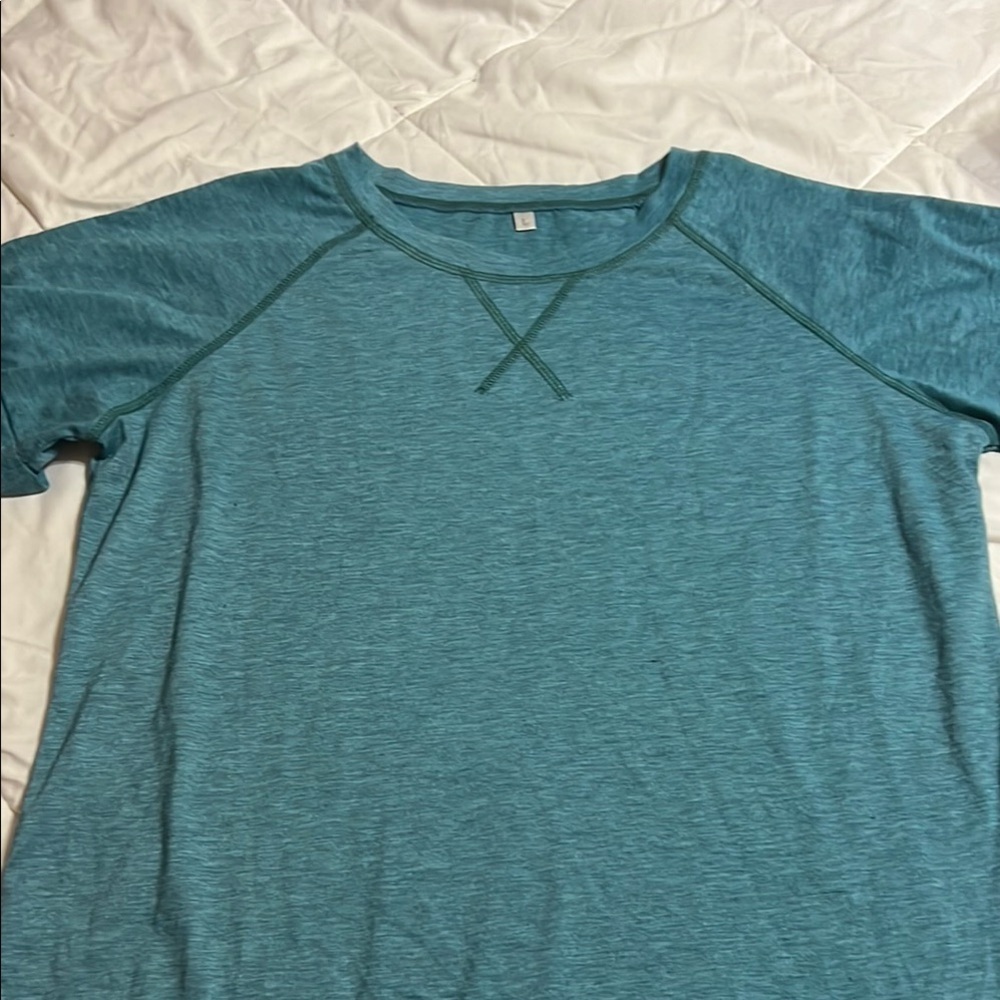 Blue Short Sleeve Tee with Raglan Sleeves